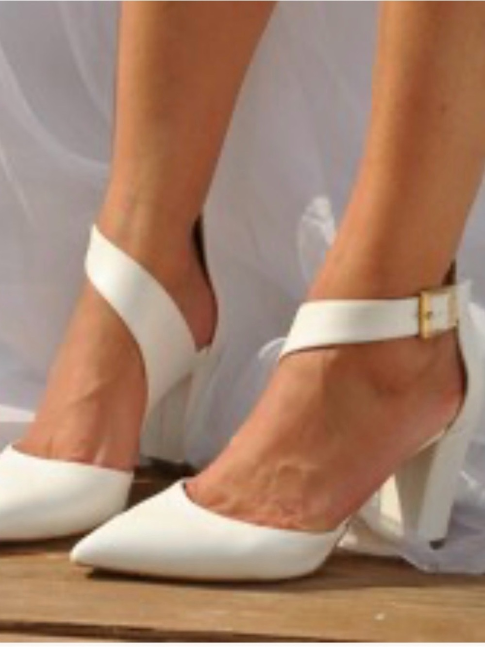 Handmade in Greece Leather Block Heel White Ankle Strap size EU 38/US 7